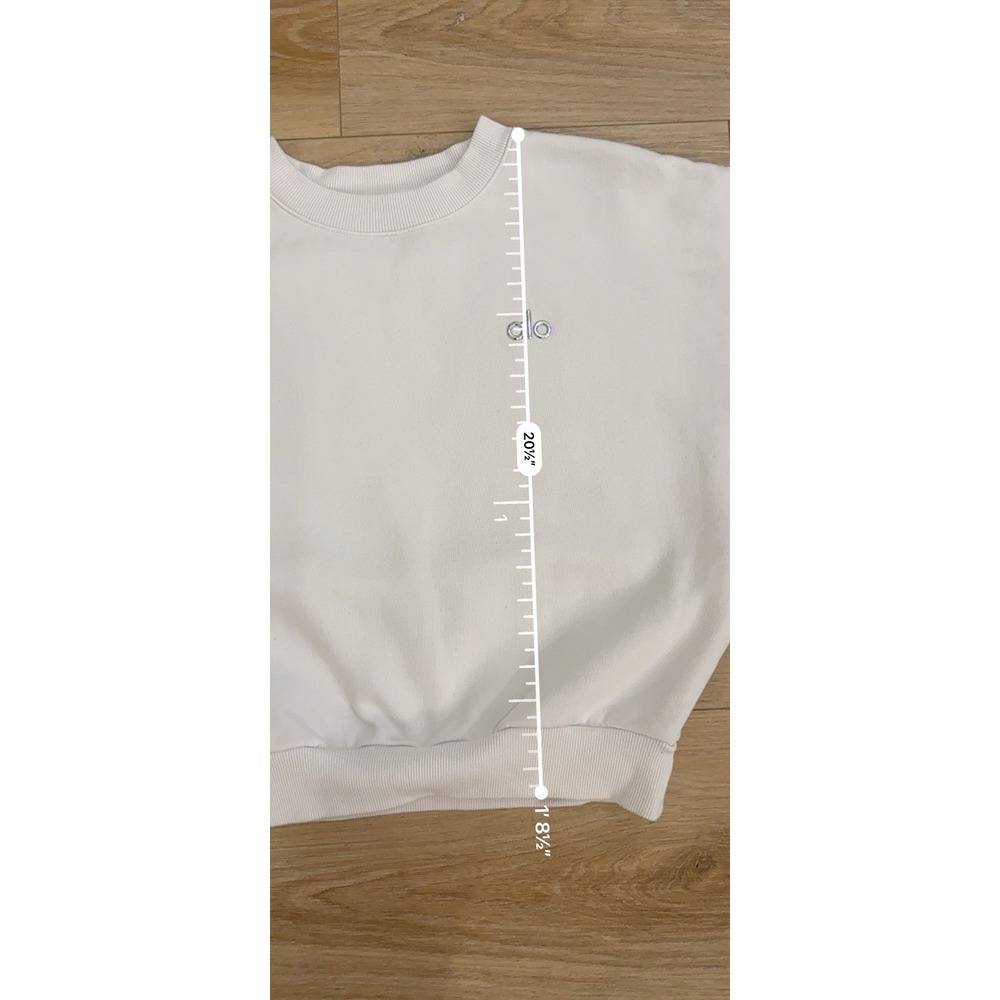 Alo Yoga Cropped Accolade Crewneck Sweatshirt White Size Medium - Picture 14 of 14
